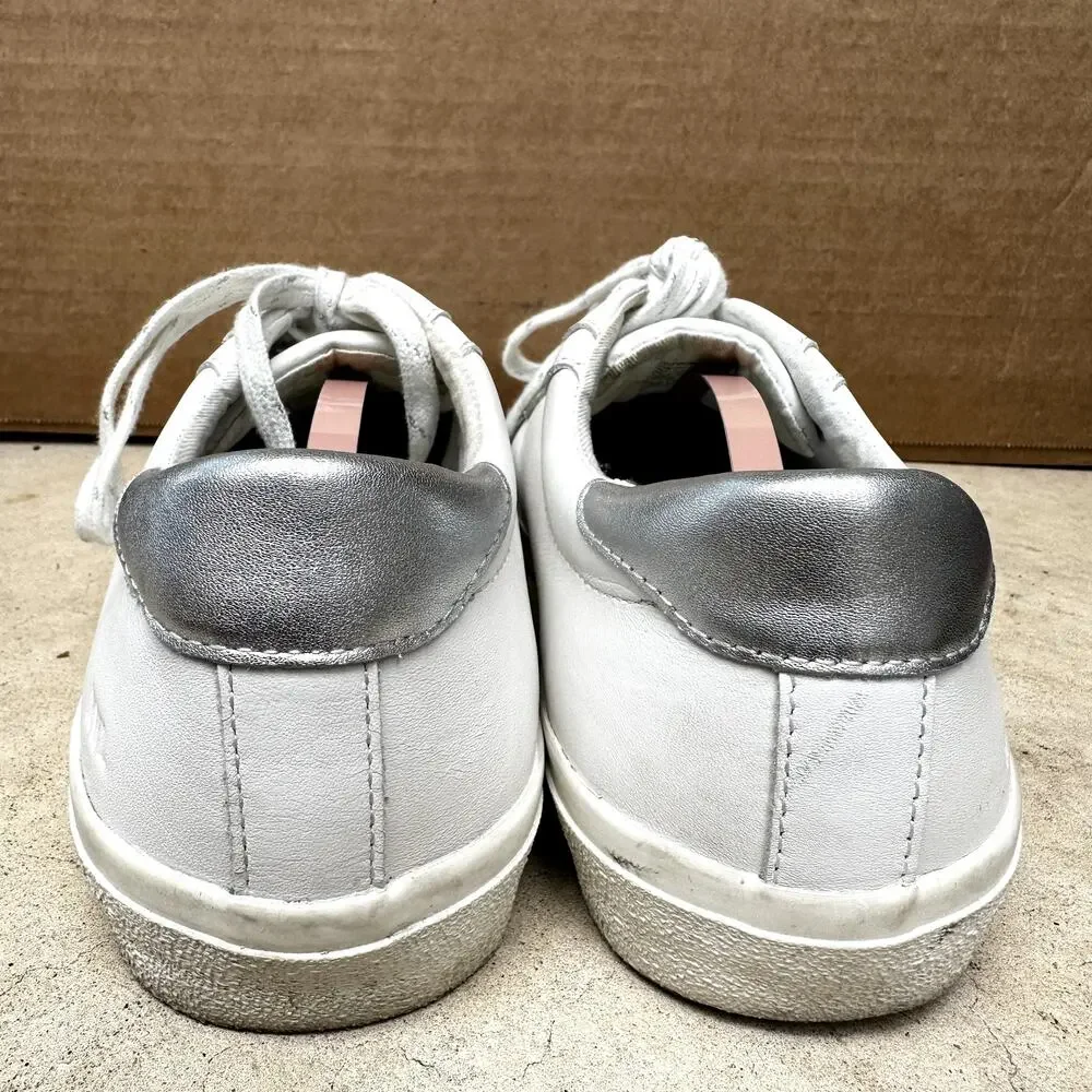 Madewell Sidewalk Low-Top Sneakers in Leather Wave Edition White W10 M8.5